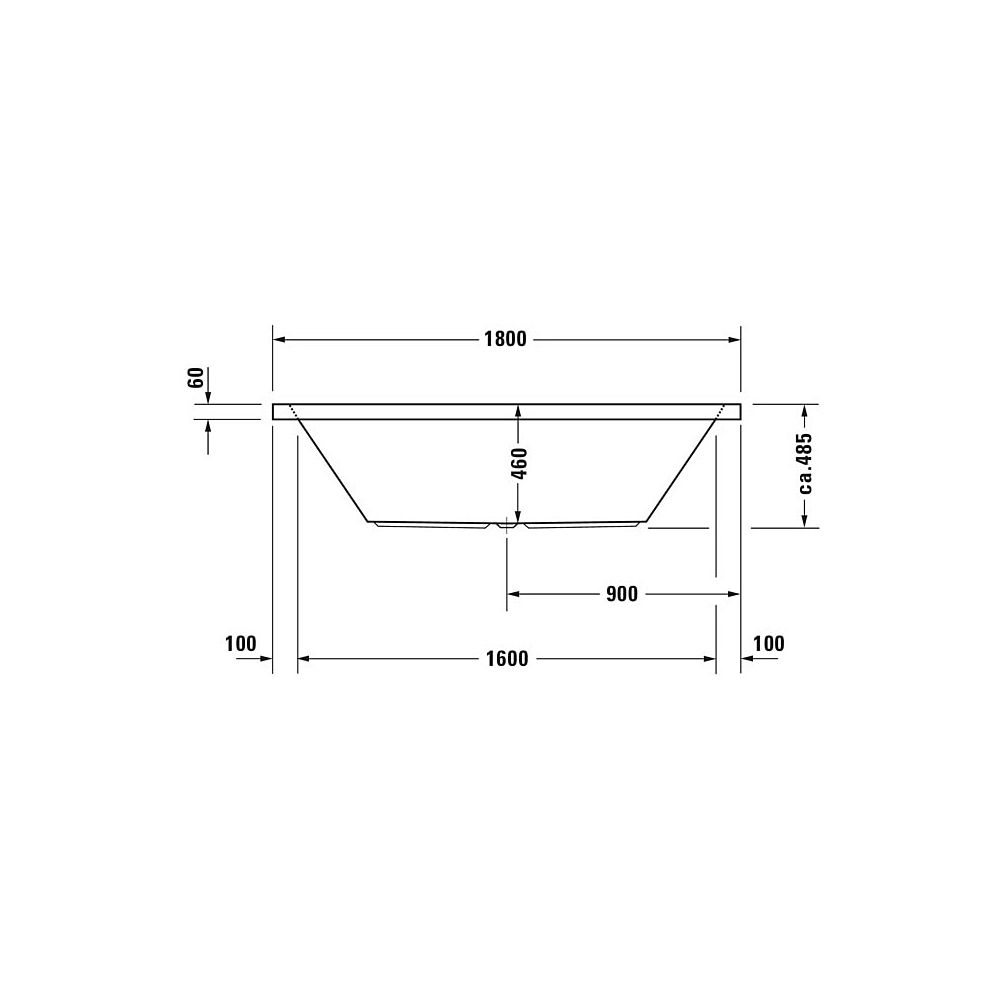 Duravit Starck Wannen Badewanne 485x900x1800mm, 252l, Weiß glänzend, Rechtecki... DURAVIT-700052000000000 4021534306389 (Abb. 3)