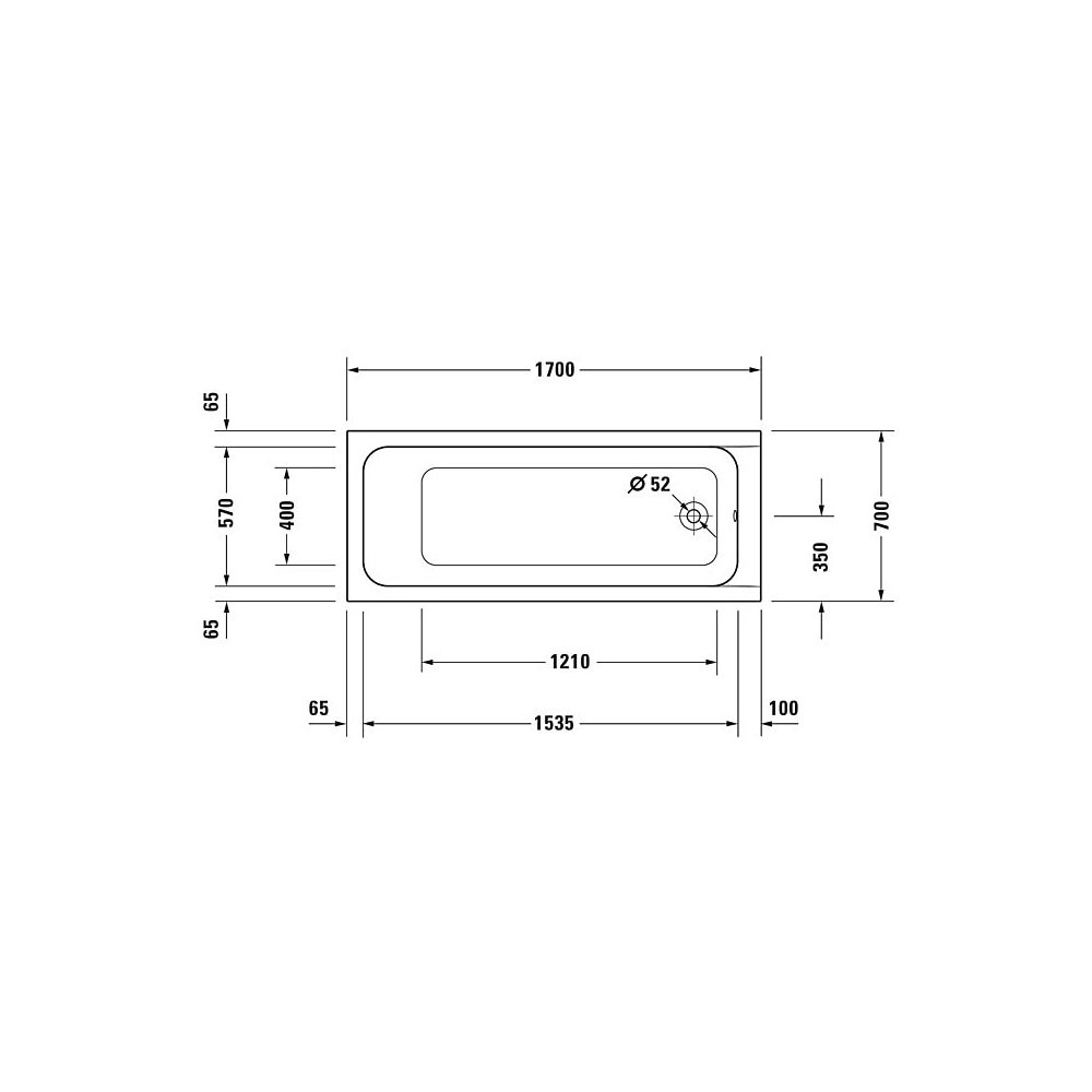 Duravit D-Code Badewanne 420x700x1700mm, Weiß glänzend, Rechteckig, Einbau, Ab... DURAVIT-700098000000000 4021534386459 (Abb. 6)