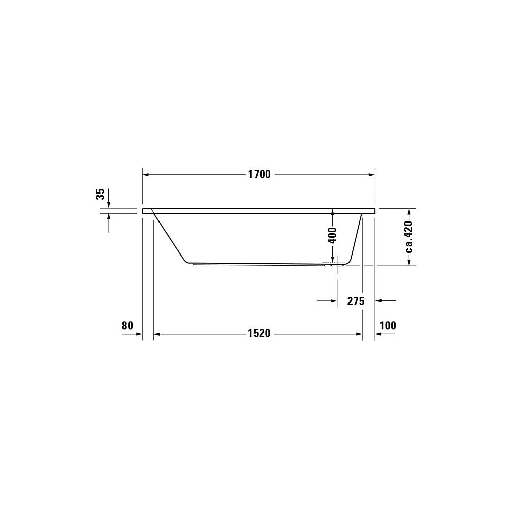 Duravit D-Code Badewanne 420x700x1700mm, Weiß glänzend, Rechteckig, Einbau, Ab... DURAVIT-700098000000000 4021534386459 (Abb. 7)
