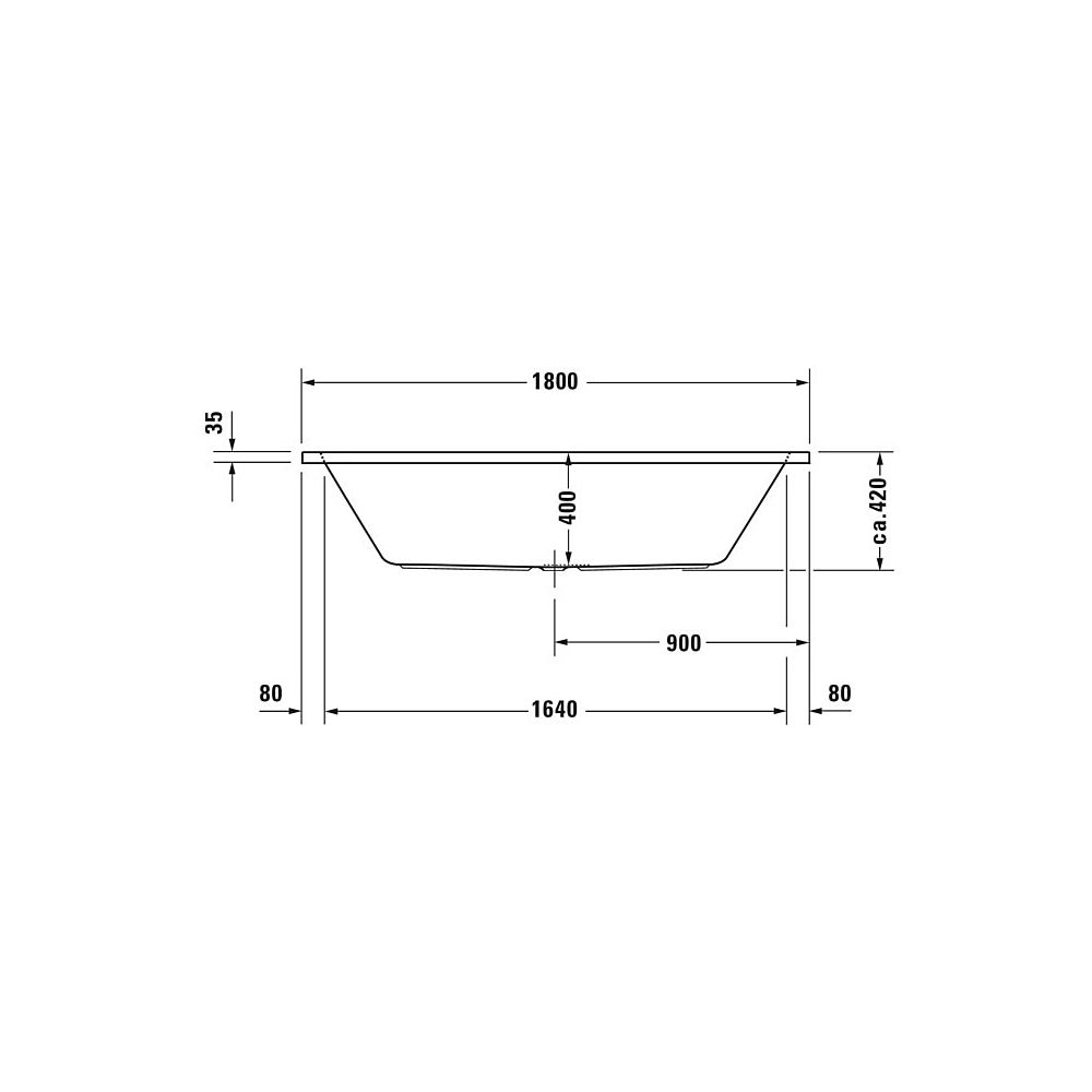 Duravit D-Code Badewanne 420x800x1800mm, 150l, Weiß glänzend, Rechteckig, Einb... DURAVIT-700101000000000 4021534386534 (Abb. 7)