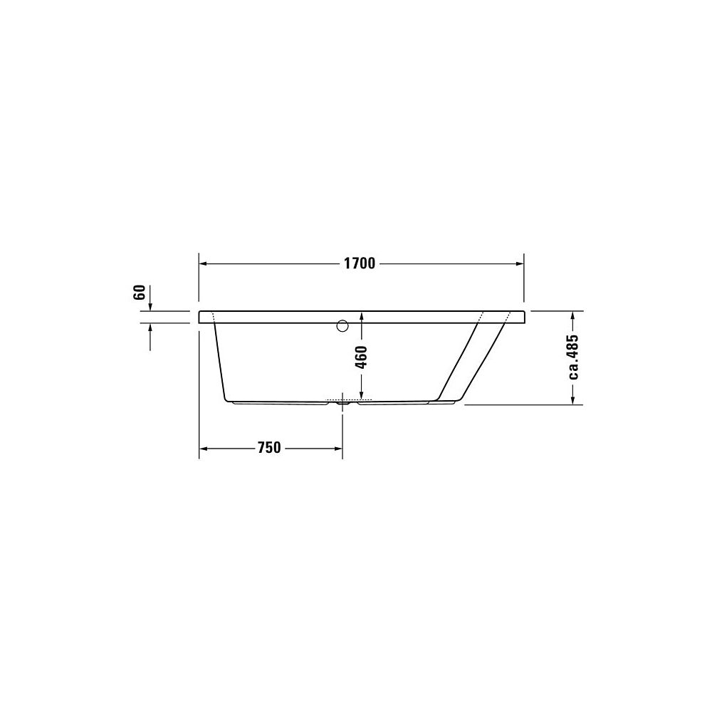 Duravit Paiova Badewanne 485x1000x1700mm, 180l, Weiß glänzend, Trapezförmig, E... DURAVIT-700213000000000 4021534586781 (Abb. 6)