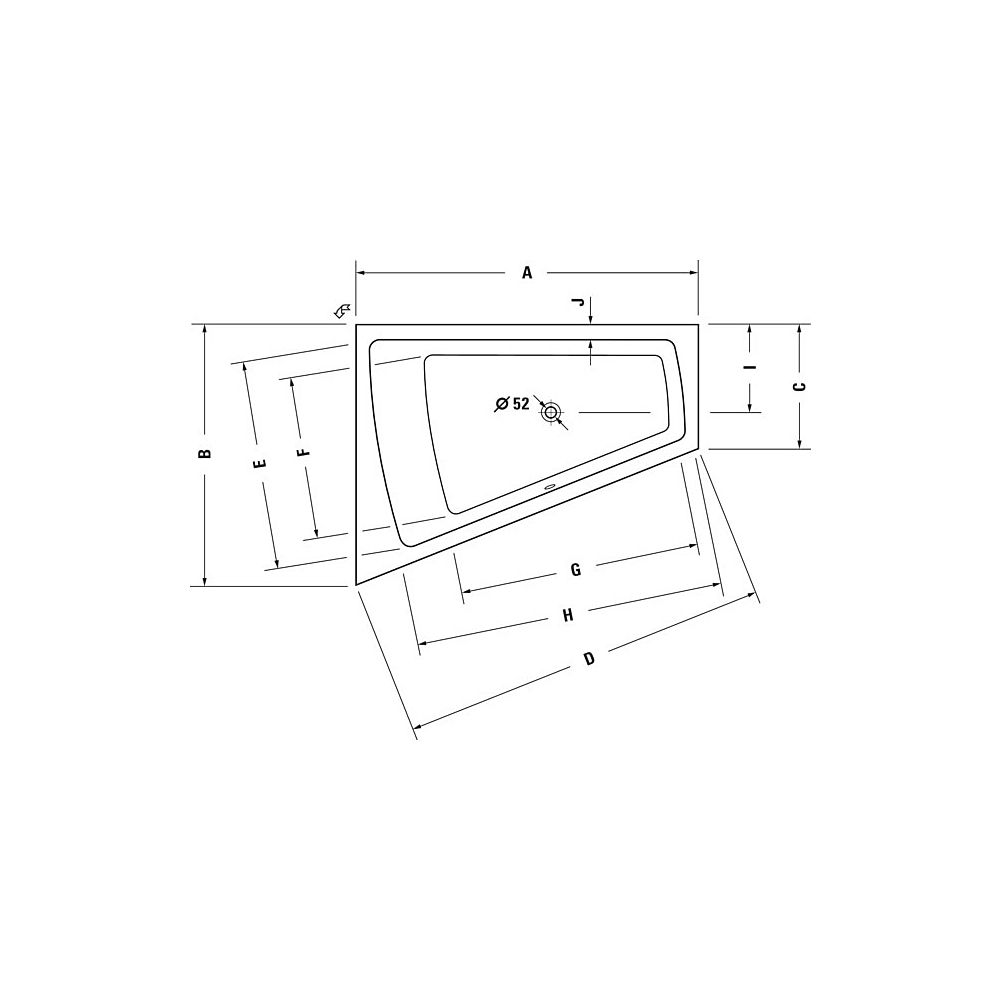 Duravit Paiova Badewanne 485x1300x1700mm, 235l, Weiß glänzend, Trapezförmig, E... DURAVIT-700214000000000 4021534586798 (Abb. 4)
