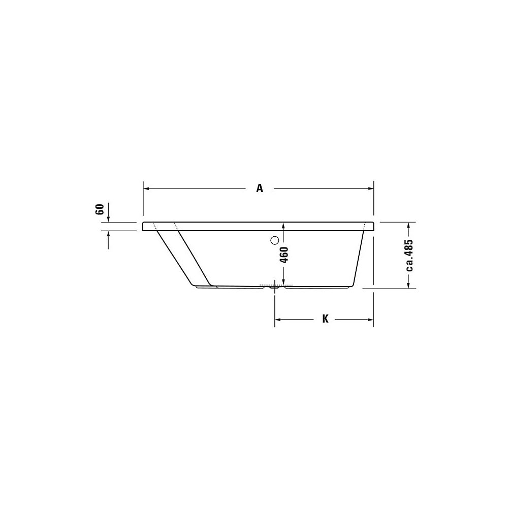 Duravit Paiova Badewanne 485x1300x1700mm, 235l, Weiß glänzend, Trapezförmig, E... DURAVIT-700214000000000 4021534586798 (Abb. 6)