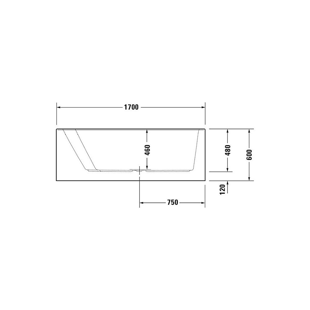 Duravit Paiova Badewanne 480x1000x1700mm, 170l, Weiß glänzend, Trapezförmig, E... DURAVIT-700264000000000 4021534640179 (Abb. 4)