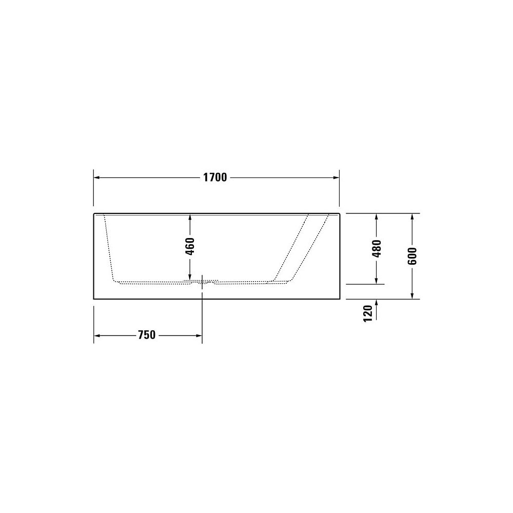 Duravit Paiova Badewanne 480x1000x1700mm, 170l, Weiß glänzend, Trapezförmig, E... DURAVIT-700265000000000 4021534640186 (Abb. 3)