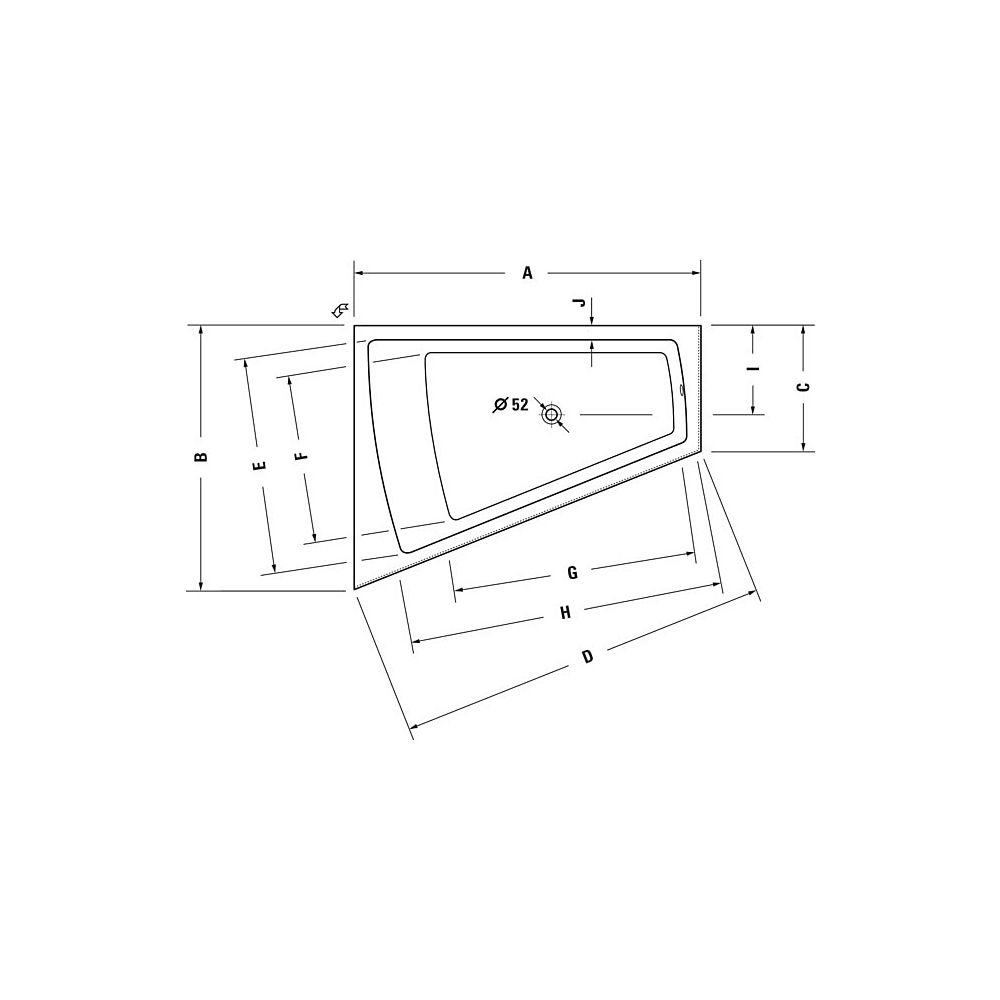 Duravit Paiova Badewanne 480x1300x1700mm, 225l, Weiß glänzend, Trapezförmig, E... DURAVIT-700266000000000 4021534640193 (Abb. 3)