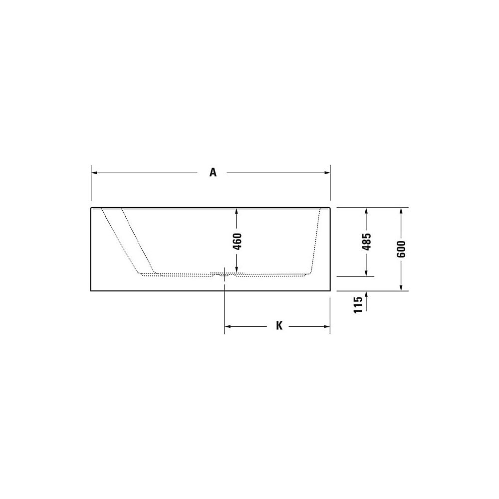 Duravit Paiova Badewanne 480x1300x1700mm, 225l, Weiß glänzend, Trapezförmig, E... DURAVIT-700266000000000 4021534640193 (Abb. 4)