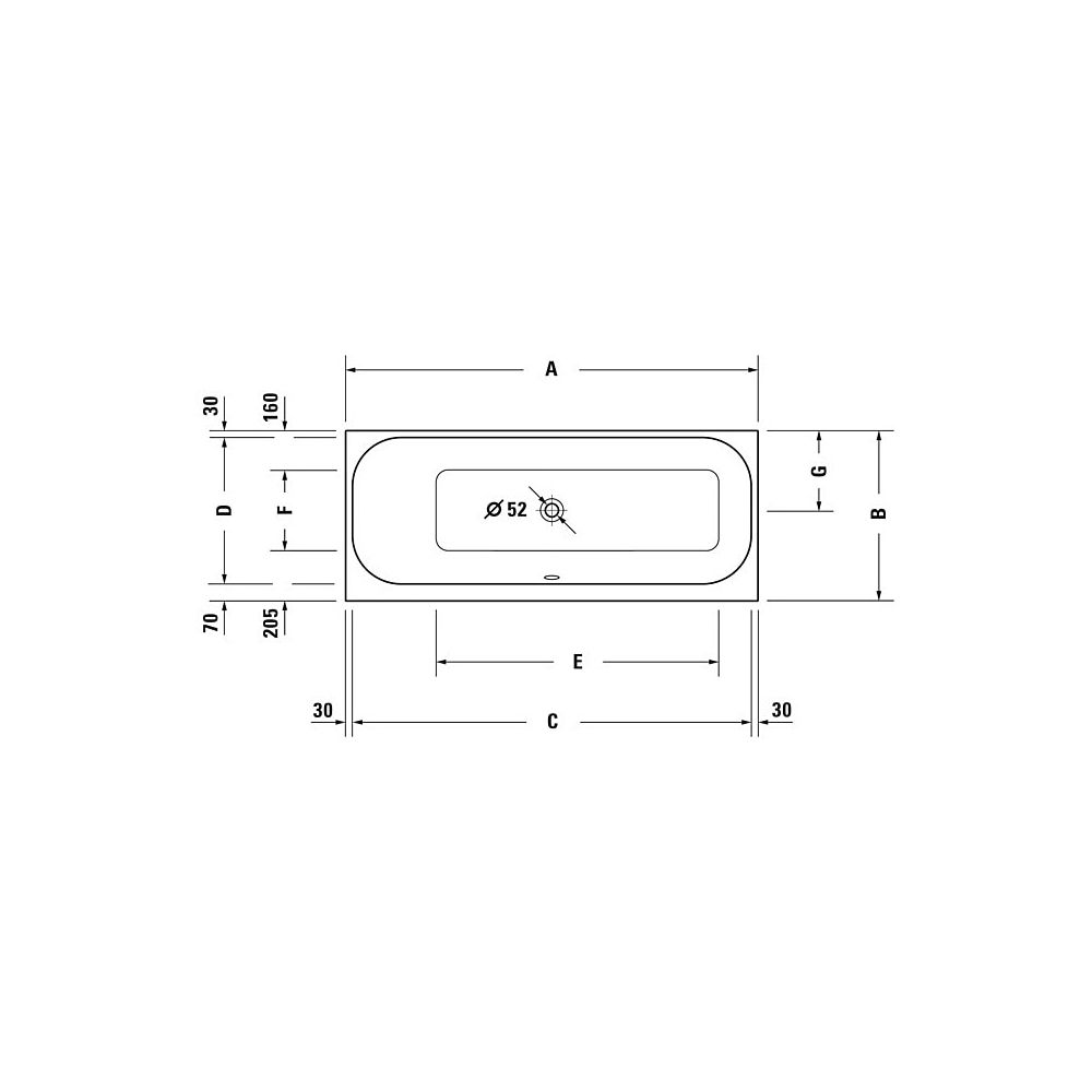 Duravit Happy D.2 Plus Badewanne 480x700x1700mm, 150l, Weiß glänzend, Rechteck... DURAVIT-700310000000000 4021534874253 (Abb. 2)