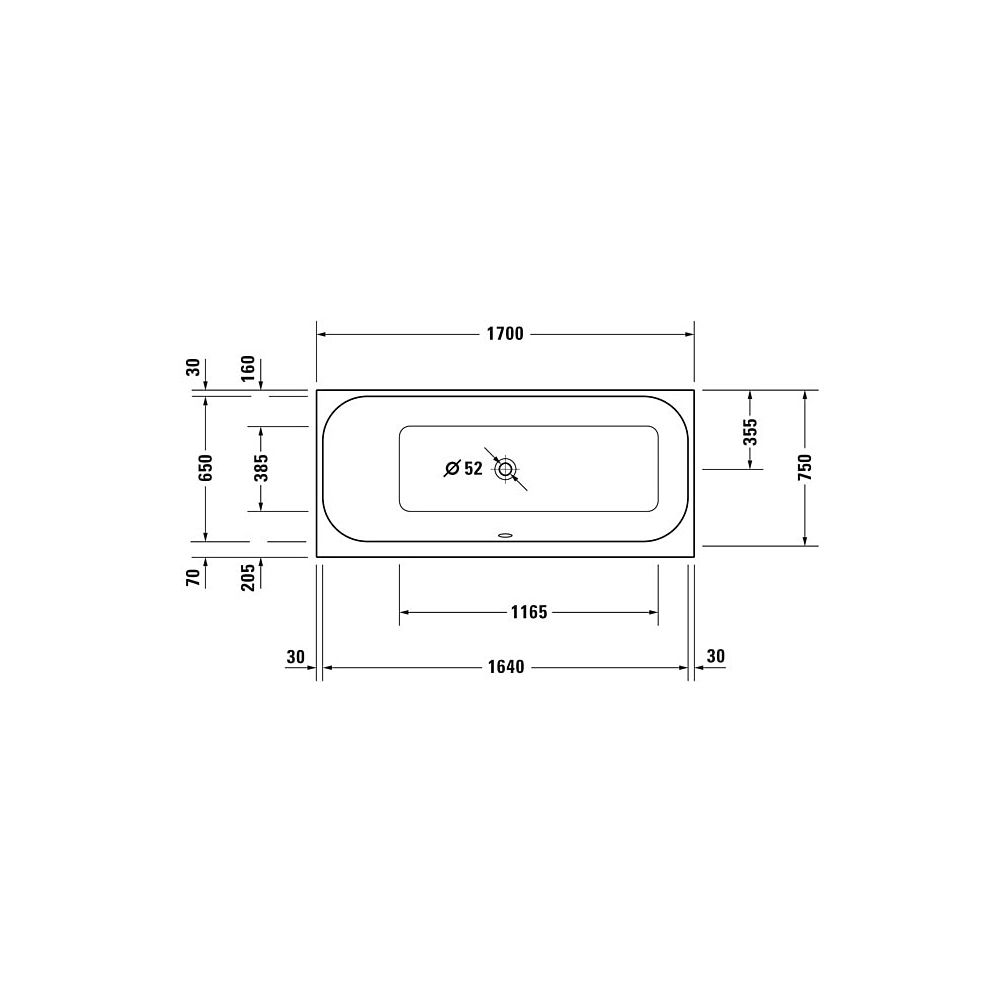 Duravit Happy D.2 Plus Badewanne 480x750x1700mm, 180l, Weiß glänzend, Rechteck... DURAVIT-700312000000000 4021534874314 (Abb. 5)
