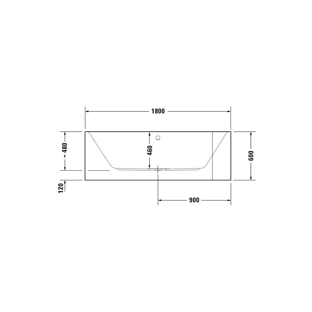 Duravit Happy D.2 Plus Badewanne 480x800x1800mm, Weiß glänzend, Rechteckig, Ec... DURAVIT-700316000000000 4021534874390 (Abb. 4)