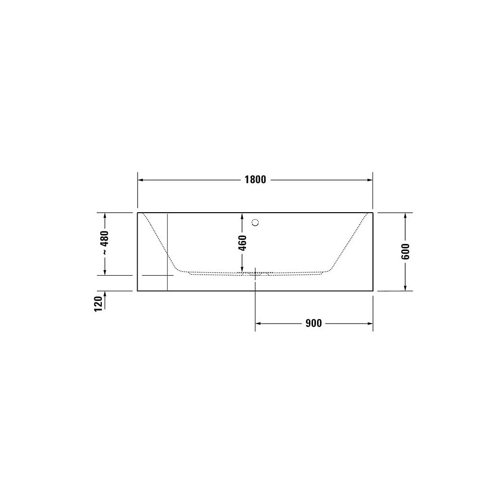 Duravit Happy D.2 Plus Badewanne 480x800x1800mm, Weiß glänzend, Rechteckig, Ec... DURAVIT-700317000000000 4021534874413 (Abb. 4)