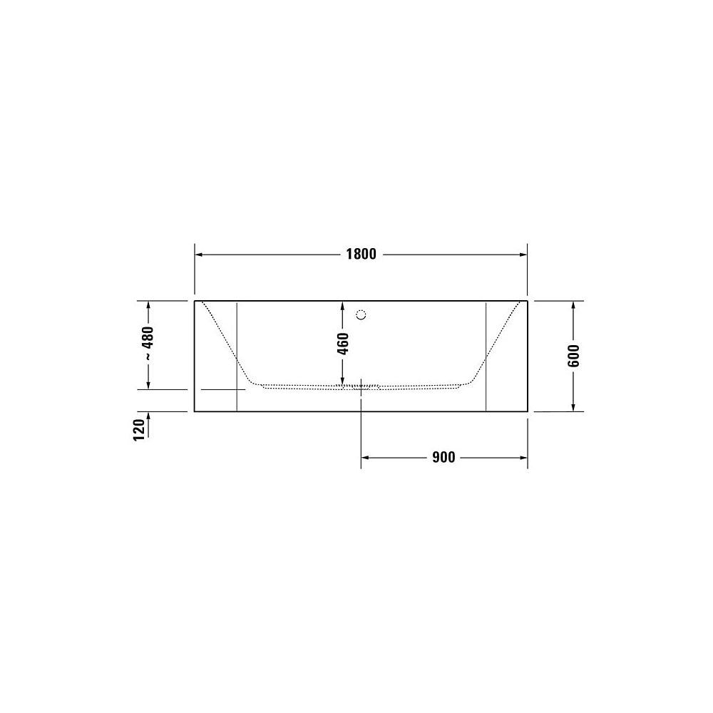 Duravit Happy D.2 Plus Badewanne 480x800x1800mm, 180l, Weiß glänzend, Rechteck... DURAVIT-700318000000000 4021534874437 (Abb. 4)