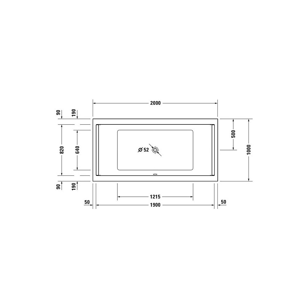 Duravit Starck Wannen Badewanne 480x1000x2000mm, 309l, Weiß glänzend, Rechteck... DURAVIT-700341000000000 4021534894749 (Abb. 2)