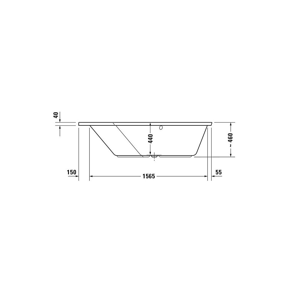 Duravit Paiova Badewanne 5 460x1300x1770mm, 205l, Weiß glänzend, Fünfeck, Ecke... DURAVIT-700390000000000 4021534992612 (Abb. 4)