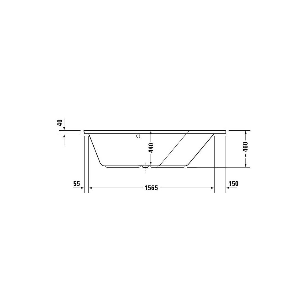 Duravit Paiova Badewanne 5 460x1300x1770mm, 205l, Weiß glänzend, Fünfeck, Ecke... DURAVIT-700391000000000 4021534992650 (Abb. 3)