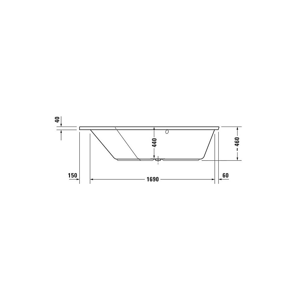 Duravit Paiova Badewanne 5 460x1400x1900mm, 267l, Weiß glänzend, Fünfeck, Ecke... DURAVIT-700392000000000 4021534992667 (Abb. 3)