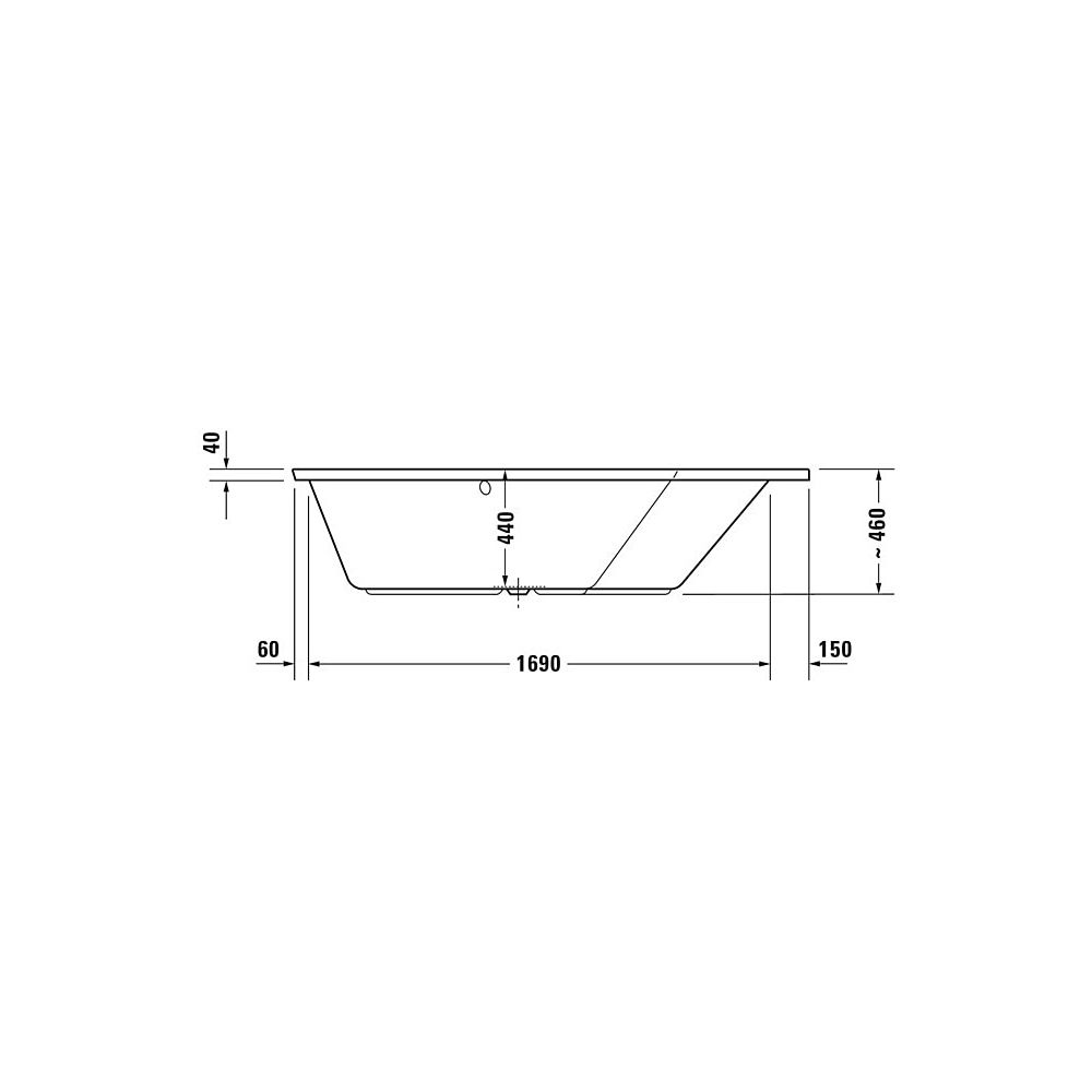 Duravit Paiova Badewanne 5 460x1400x1900mm, 267l, Weiß glänzend, Fünfeck, Ecke... DURAVIT-700393000000000 4021534992674 (Abb. 3)