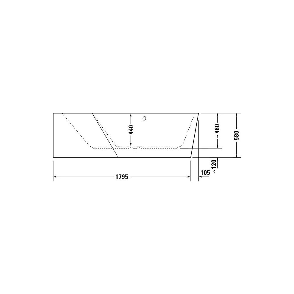 Duravit Paiova Badewanne 5 460x1400x1900mm, 267l, Weiß glänzend, Fünfeck, Ecke... DURAVIT-700396000000000 4021534992735 (Abb. 4)