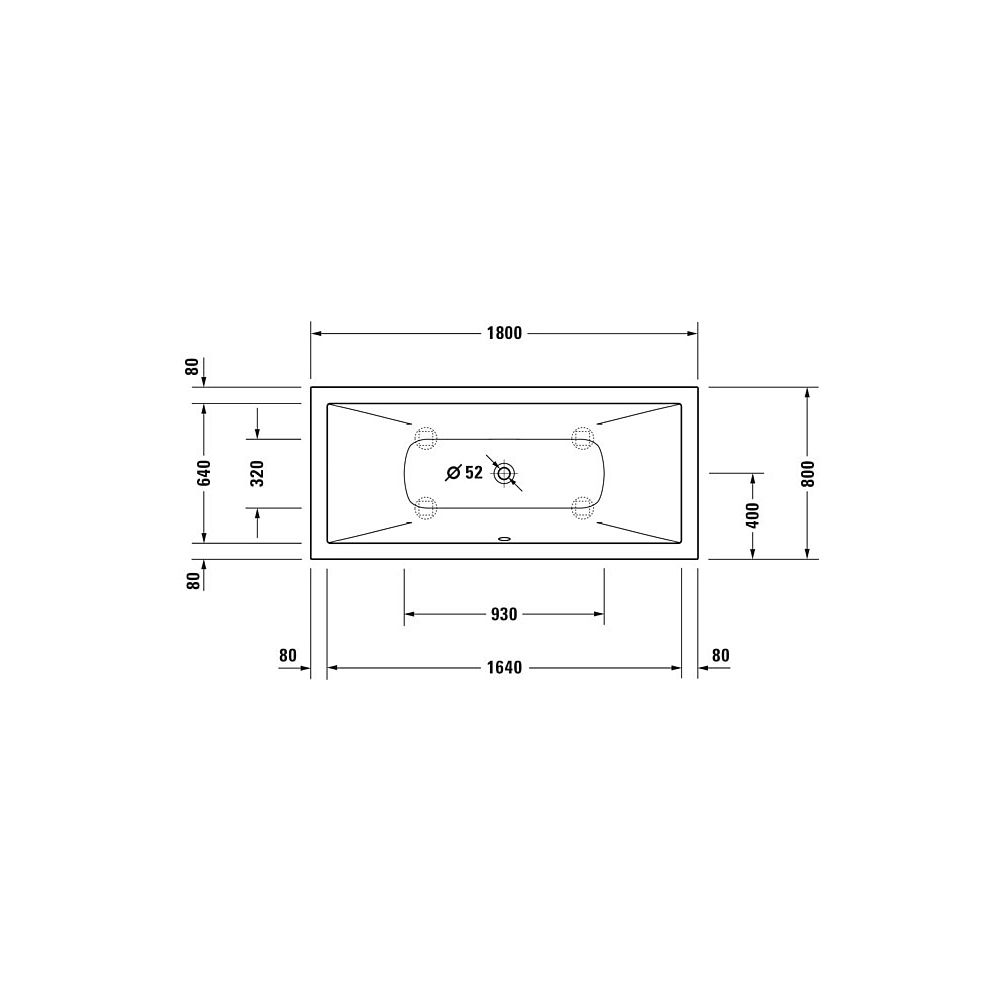 Duravit DuraSquare Badewanne 485x800x1800mm, 170l, Mattweiß, Rechteckig, Einba... DURAVIT-700426000000000 4053424179810 (Abb. 4)