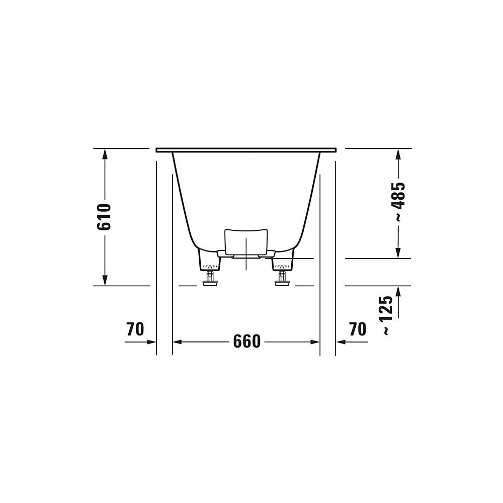 Duravit DuraSquare Badewanne 485x800x1800mm, 170l, Mattweiß, Rechteckig, Einba... DURAVIT-700426000000000 4053424179810 (Abb. 5)