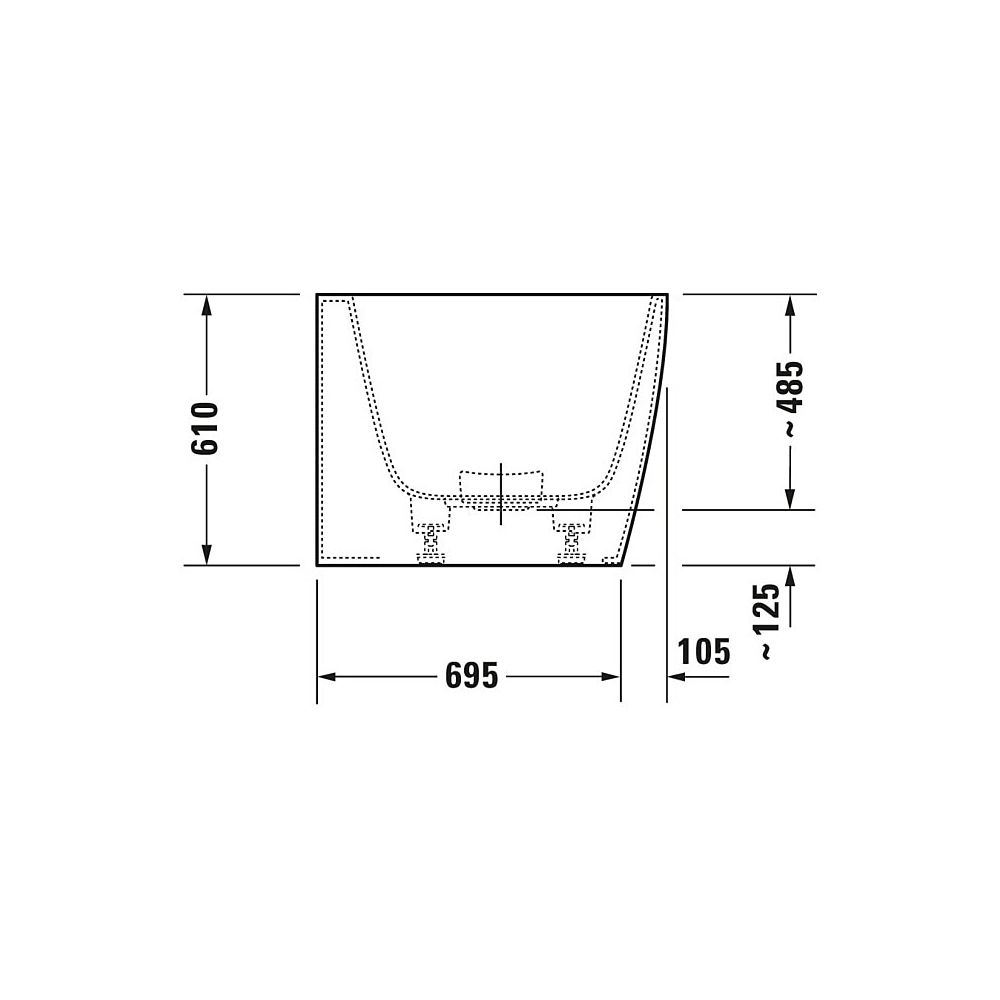 Duravit DuraSquare Badewanne 485x800x1800mm, 195l, Mattweiß, Rechteckig, Vorwa... DURAVIT-700429000000000 4053424179926 (Abb. 6)