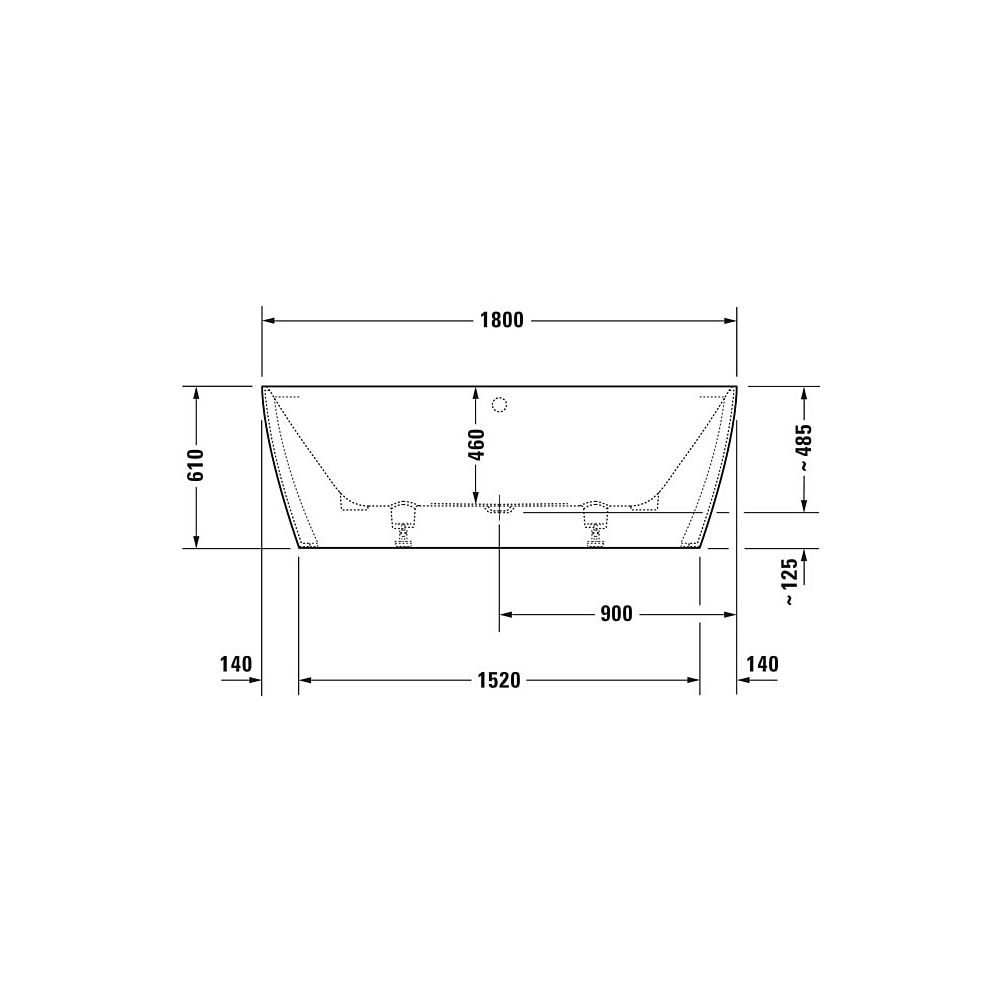Duravit DuraSquare Badewanne 485x800x1800mm, 195l, Mattweiß, Rechteckig, Vorwa... DURAVIT-700429000000000 4053424179926 (Abb. 7)