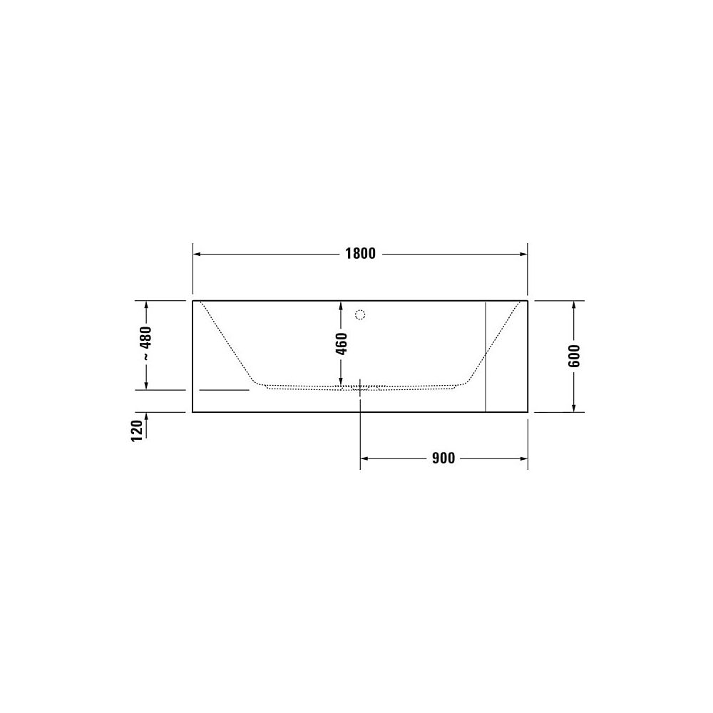 Duravit Happy D.2 Plus Badewanne 480x800x1800mm, 180l, Weiß, Rechteckig, Ecke ... DURAVIT-700449800000000 4053424727790 (Abb. 5)