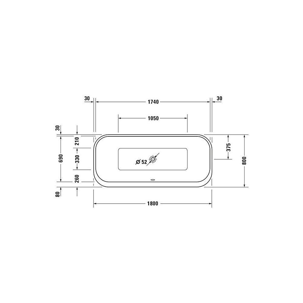 Duravit Happy D.2 Plus Badewanne 480x800x1800mm, 170l, Weiß, Rechteckig, Freis... DURAVIT-700453800000000 4053424727844 (Abb. 7)