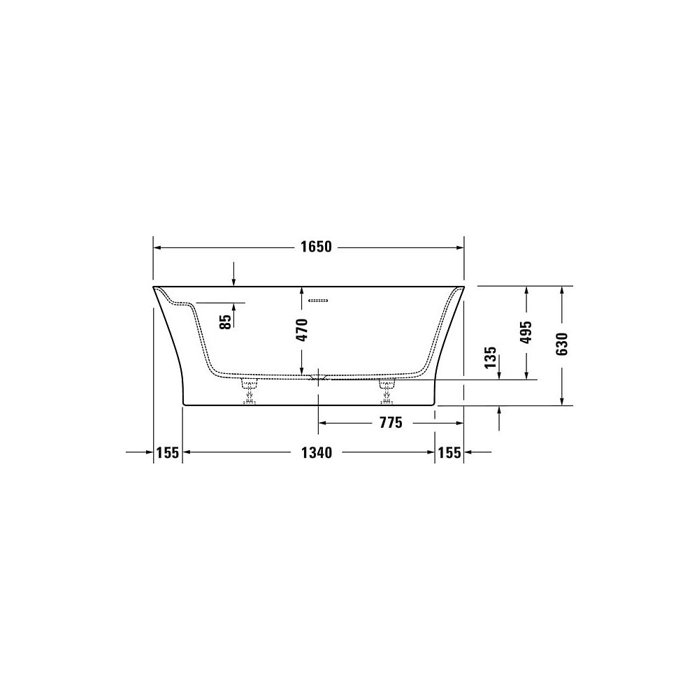 Duravit Cape Cod Badewanne 495x780x1650mm, Mattweiß, Oval, Freistehend, 2 Rüc... DURAVIT-700459000000000 4063382014283 (Abb. 12)
