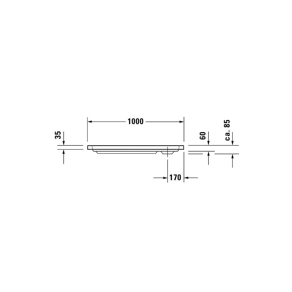 Duravit D-Code Duschwanne 700x1000x85mm, Rechteckig, Weiß glänzend, aus Sanitä... DURAVIT-720093000000000 4021534822681 (Abb. 3)