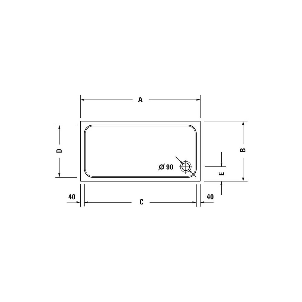 Duravit D-Code Duschwanne 700x1000x85mm, Rechteckig, Weiß glänzend, aus Sanitä... DURAVIT-720093000000000 4021534822681 (Abb. 4)