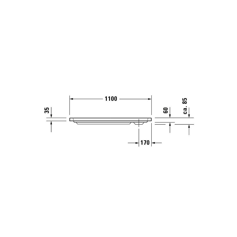 Duravit D-Code Duschwanne 750x1100x85mm, Rechteckig, Weiß glänzend, aus Sanitä... DURAVIT-720097000000000 4021534822803 (Abb. 3)
