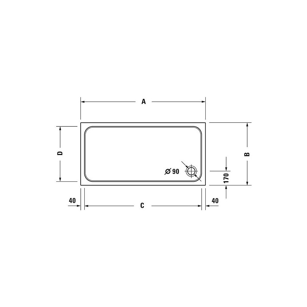 Duravit D-Code Duschwanne 750x1100x85mm, Rechteckig, Weiß glänzend, aus Sanitä... DURAVIT-720097000000000 4021534822803 (Abb. 4)