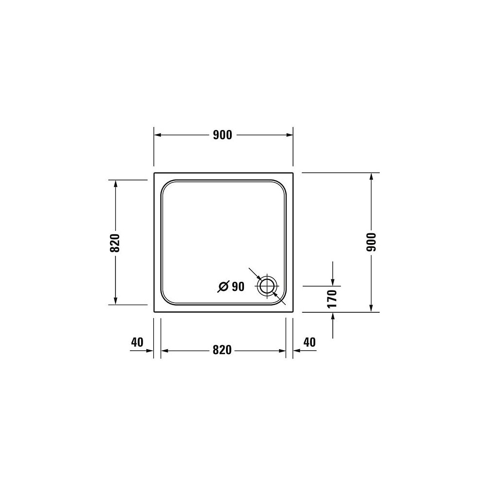 Duravit D-Code Duschwanne 900x900x85mm, Quadratisch, Weiß glänzend, aus Sanitä... DURAVIT-720102000000000 4021534823985 (Abb. 8)