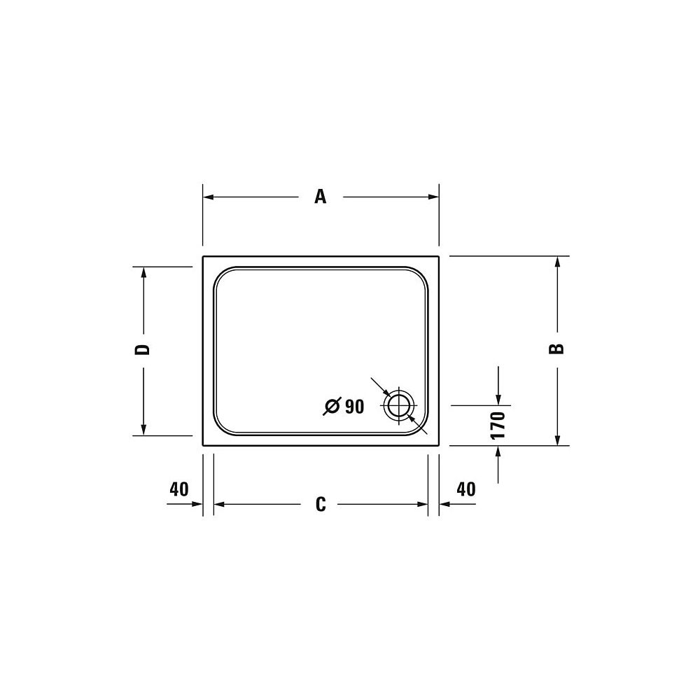 Duravit D-Code Duschwanne 750x900x85mm, Rechteckig, Weiß glänzend, aus Sanitä... DURAVIT-720104000000000 4021534824067 (Abb. 11)