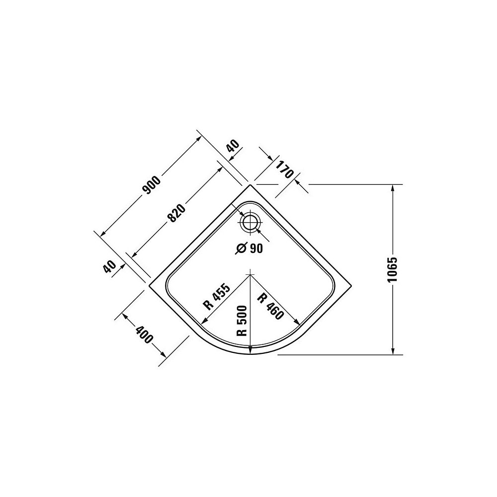 Duravit D-Code Duschwanne 900x900x85mm, Viertelkreis, Weiß glänzend, aus Sanit... DURAVIT-720108000000000 4021534824227 (Abb. 9)