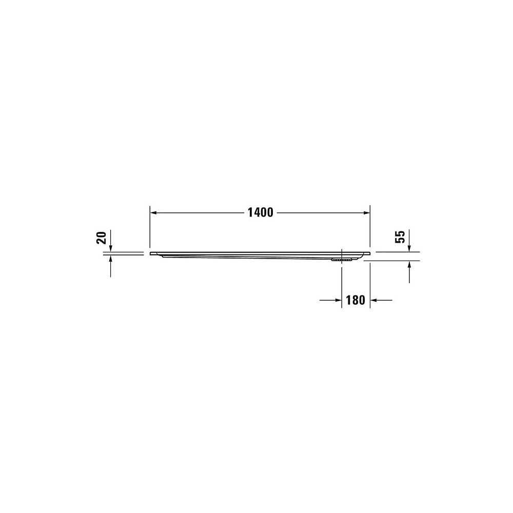 Duravit Starck Slimline Duschwanne 700x1400x55mm, Rechteckig, Weiß glänzend, A... DURAVIT-720124000000001 4021534892745 (Abb. 5)