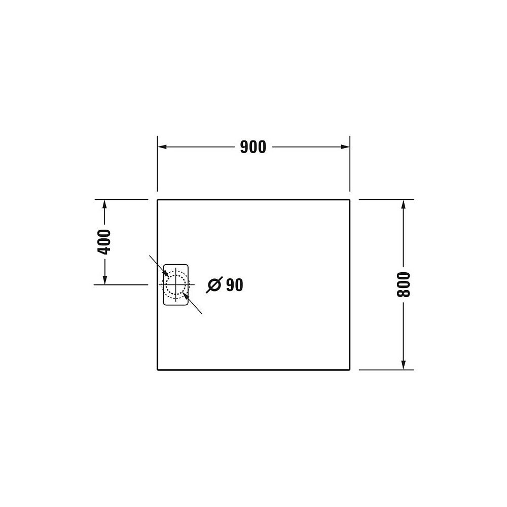 Duravit Stonetto Duschwanne Halbeinbau Bodenbündig, 800x900x50mm, Rechteckig, ... DURAVIT-720145380000000 4021534986536 (Abb. 3)