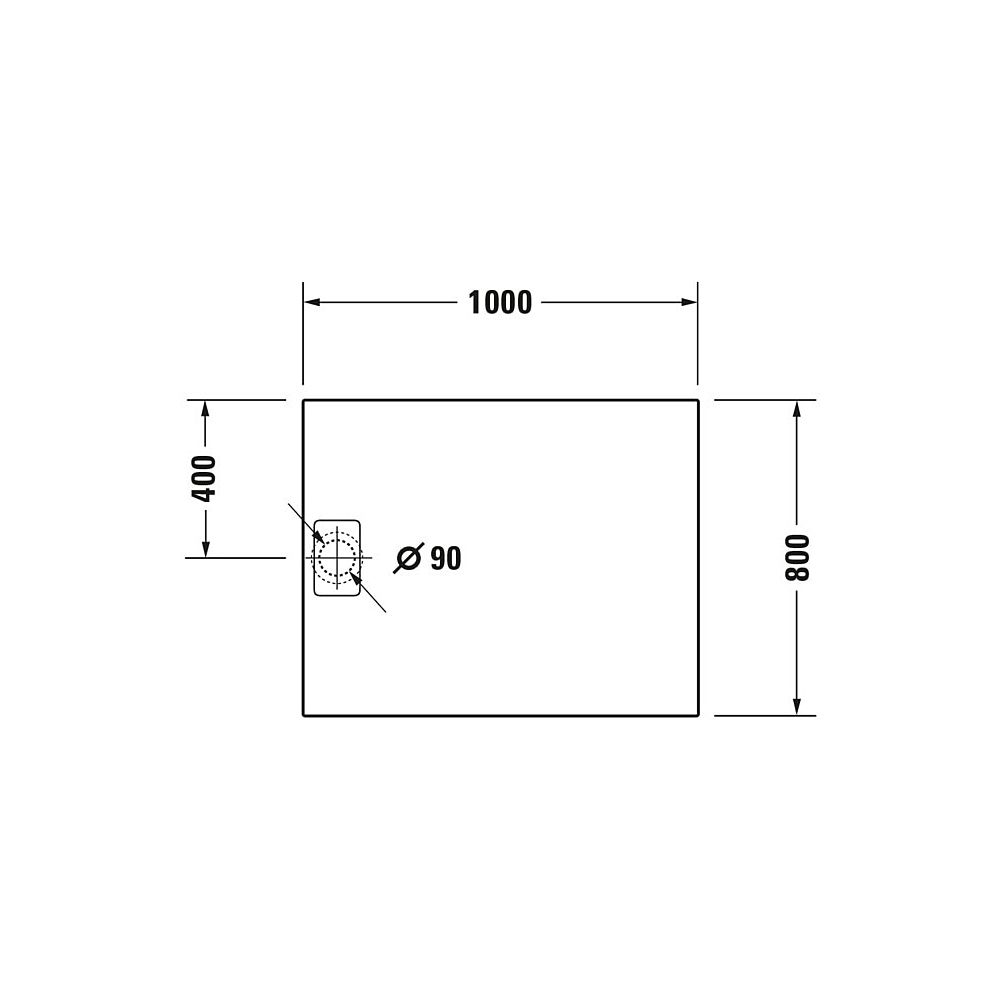 Duravit Stonetto Duschwanne Halbeinbau Bodenbündig, 800x1000x50mm, Rechteckig,... DURAVIT-720147380000000 4021534986598 (Abb. 2)