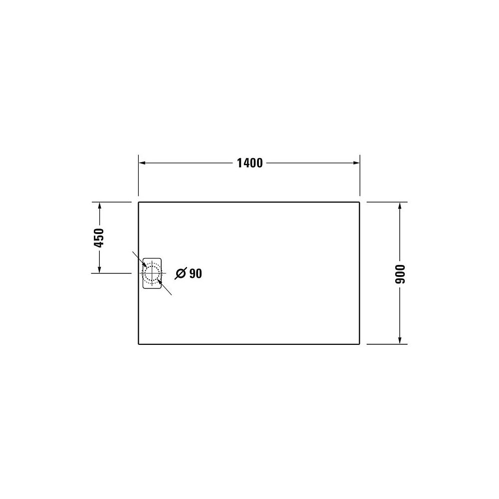 Duravit Stonetto Duschwanne Halbeinbau Bodenbündig, 900x1400x50mm, Rechteckig,... DURAVIT-720150180000000 4053424509020 (Abb. 2)