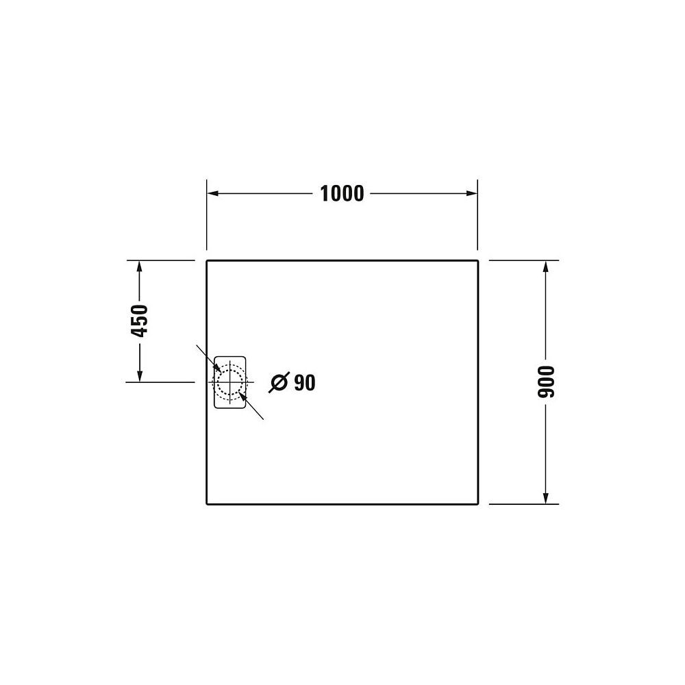 Duravit Stonetto Duschwanne Halbeinbau Bodenbündig 900x1000x50mm, Rechteckig, ... DURAVIT-720166380000000 4053424141916 (Abb. 2)