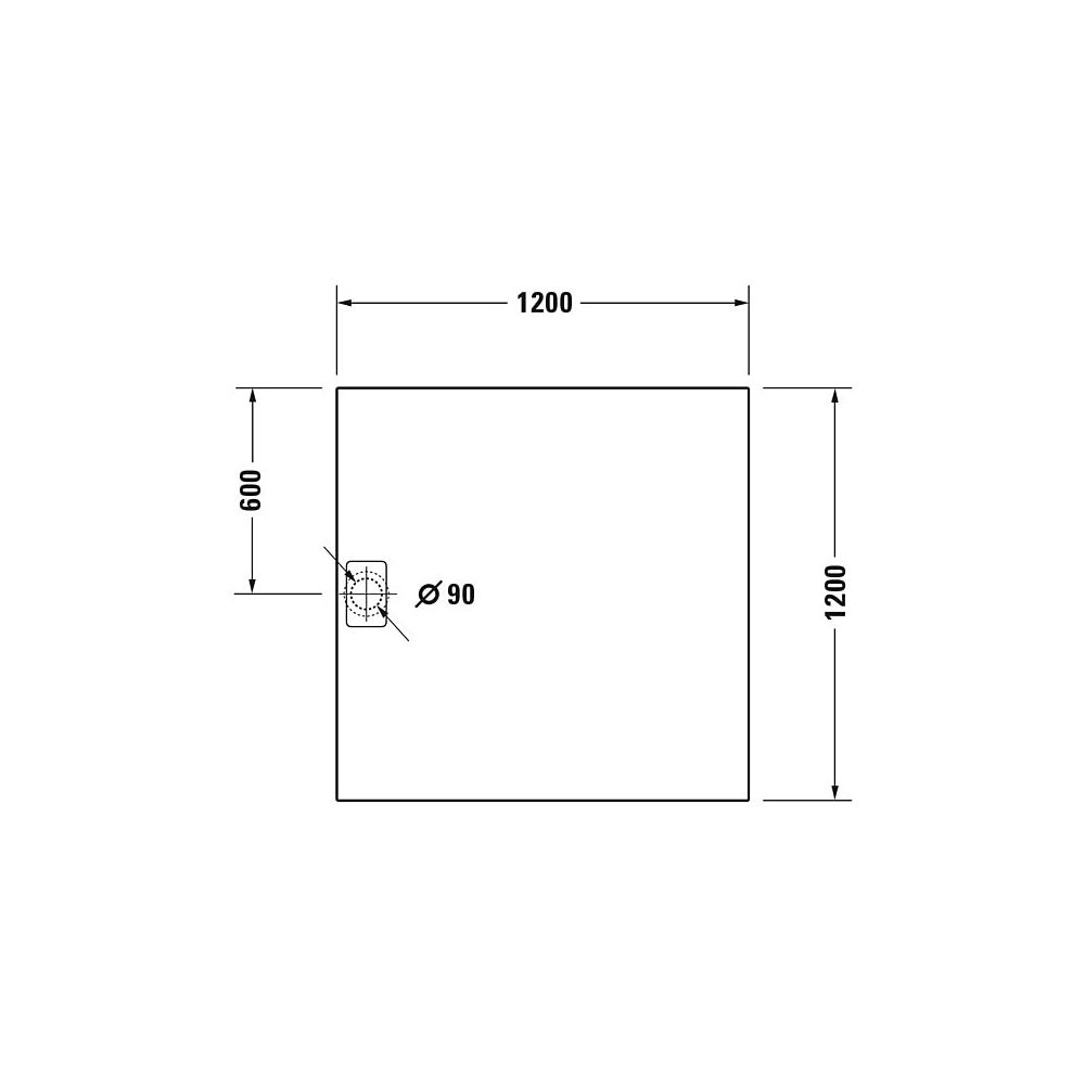 Duravit Stonetto Duschwanne Halbeinbau Bodenbündig 1200x1200x50mm, Rechteckig,... DURAVIT-720169680000000 4053424136813 (Abb. 2)