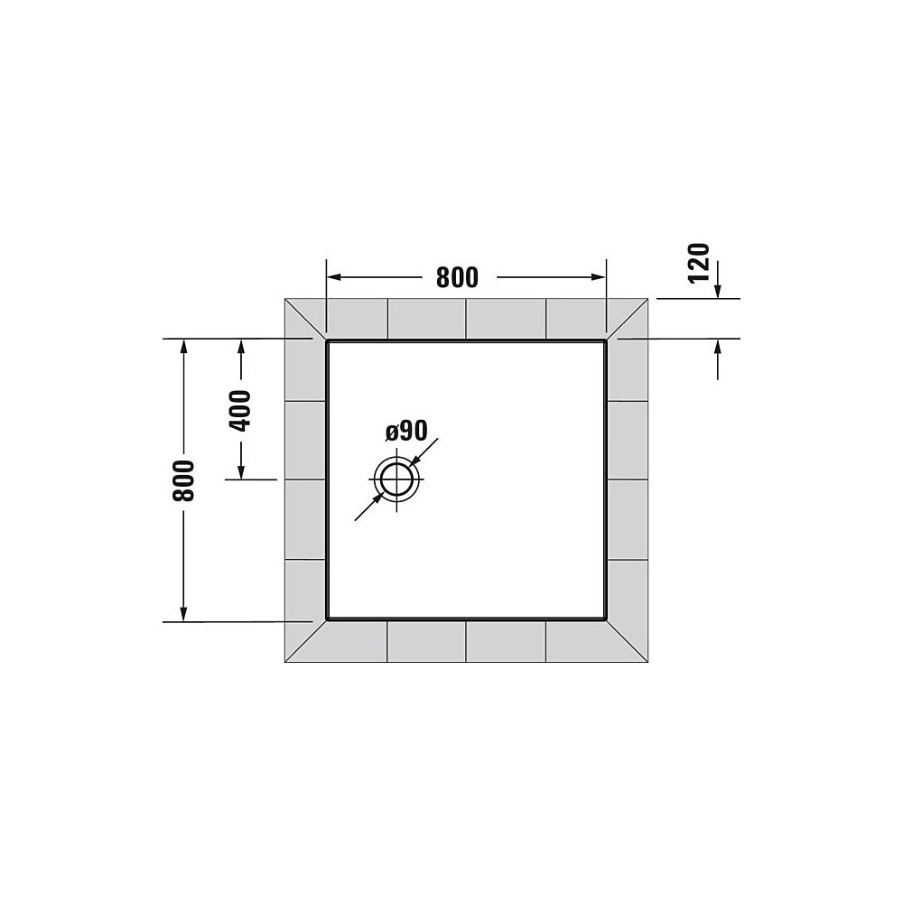Duravit Tempano Duschwanne Halbeinbau Bodenbündig 800x800x40mm, Quadratisch, W... DURAVIT-720187000000000 4053424675190 (Abb. 2)
