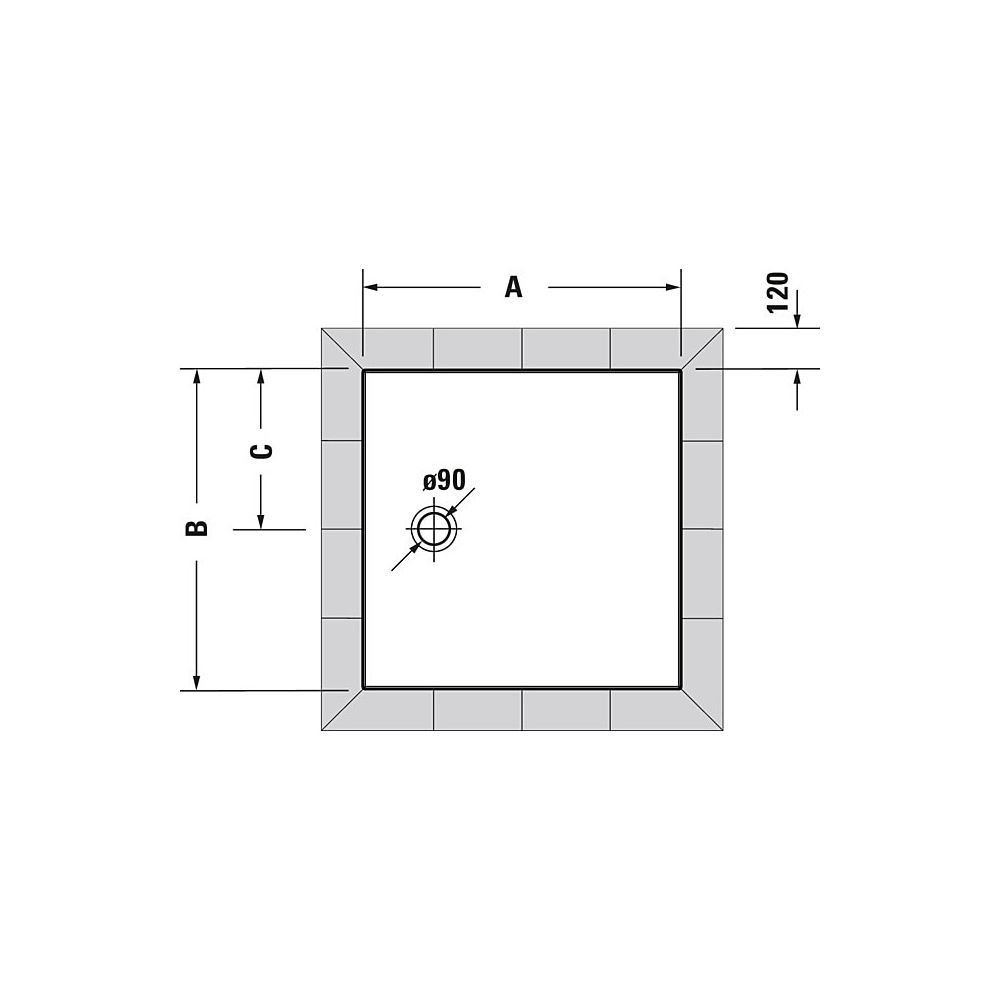 Duravit Tempano Duschwanne Halbeinbau Bodenbündig 800x800x40mm, Quadratisch, W... DURAVIT-720187000000000 4053424675190 (Abb. 3)