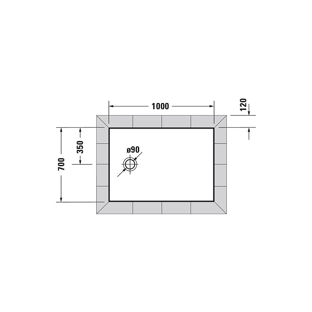 Duravit Tempano Duschwanne Halbeinbau Bodenbündig 700x1000x40mm, Rechteckig, W... DURAVIT-720193000000000 4053424675251 (Abb. 4)