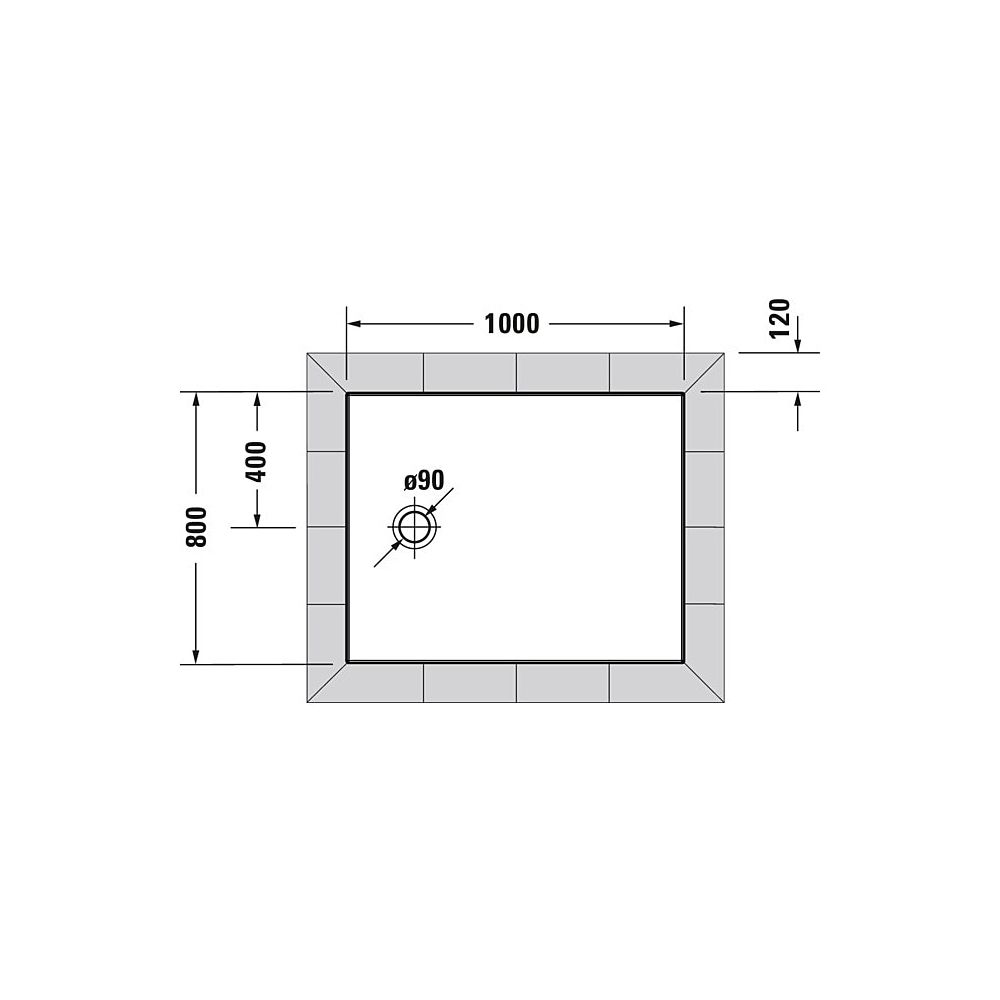 Duravit Tempano Duschwanne Halbeinbau Bodenbündig 800x1000x40mm, Rechteckig, W... DURAVIT-720194000000000 4053424675268 (Abb. 2)
