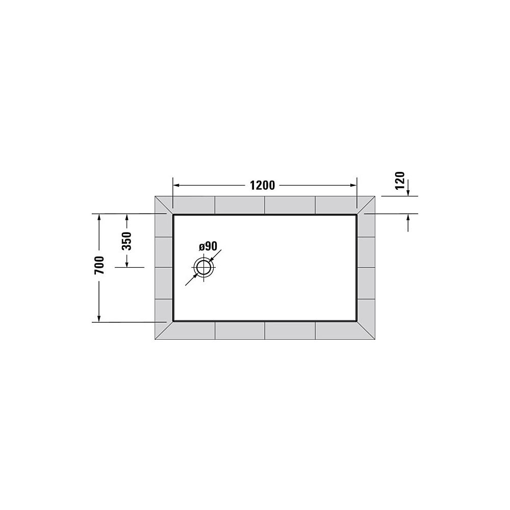 Duravit Tempano Duschwanne Halbeinbau Bodenbündig 700x1200x45mm, Rechteckig, W... DURAVIT-720196000000000 4053424675282 (Abb. 2)