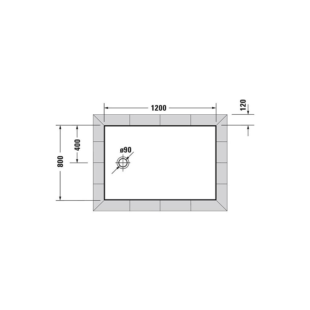 Duravit Tempano Duschwanne Halbeinbau Bodenbündig 800x1200x45mm, Quadratisch, ... DURAVIT-720197000000001 4053424893792 (Abb. 3)