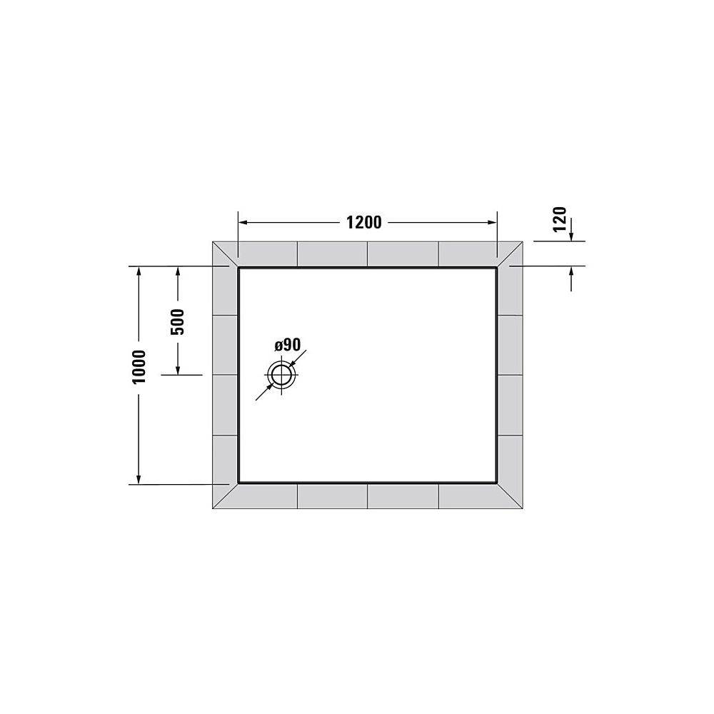 Duravit Tempano Duschwanne Halbeinbau Bodenbündig 1000x1200x45mm, Rechteckig, ... DURAVIT-720199000000000 4053424675312 (Abb. 3)
