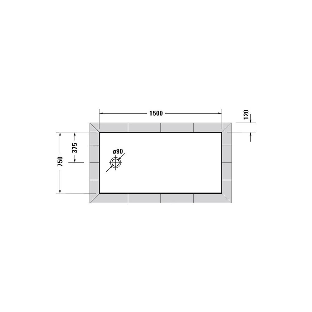 Duravit Tempano Duschwanne Halbeinbau Bodenbündig 750x1500x50mm, Quadratisch, ... DURAVIT-720204000000001 4053424893860 (Abb. 3)